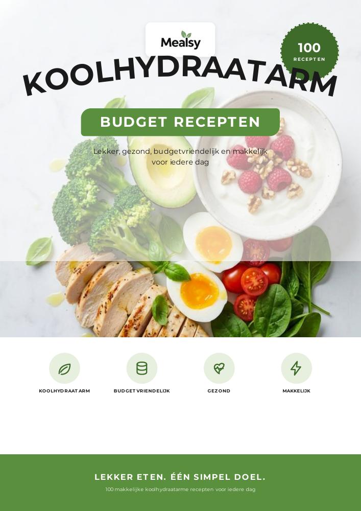 Omslag Mealsy Koolhydraatarm Budget Recepten, 100 recepten